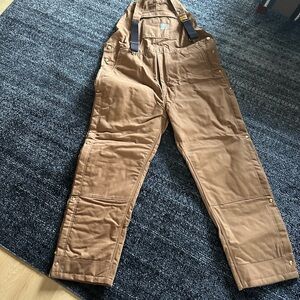 Men’s 2XL TALL Insulated Carhart Overall Bibs. Loose Fit; 2 Warmer Rating.